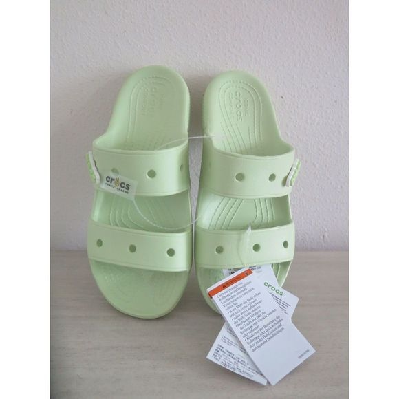 CROCS 206761-335 Men's Sz 6 Women's Sz 8 Lime Green Classic Clog Sandals - Picture 2 of 7